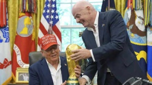 US President Donald Trump unveils venue for the 2026 FIFA World Cup Draw in December