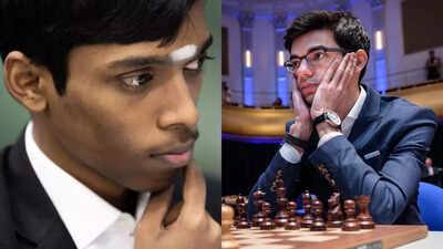 Anish Giri and R Praggnanandhaa side by side.