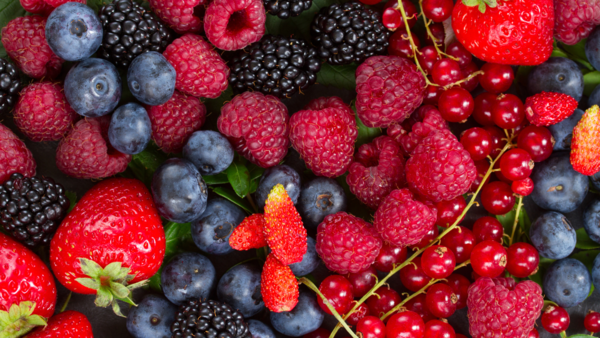 Assortment of fresh, vibrant berries.