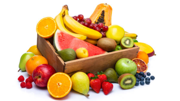 Selection of colorful and fresh summer fruits.