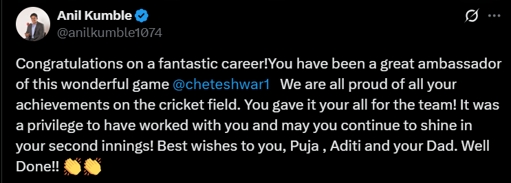 ​Anil Kumble tweet